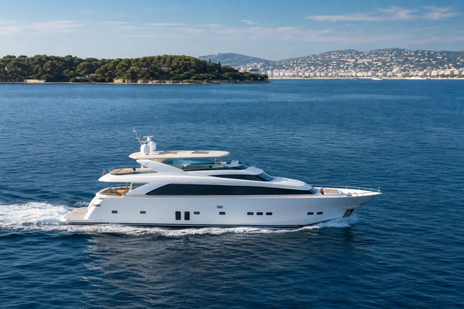 Luxury yacht cruising near Capri island